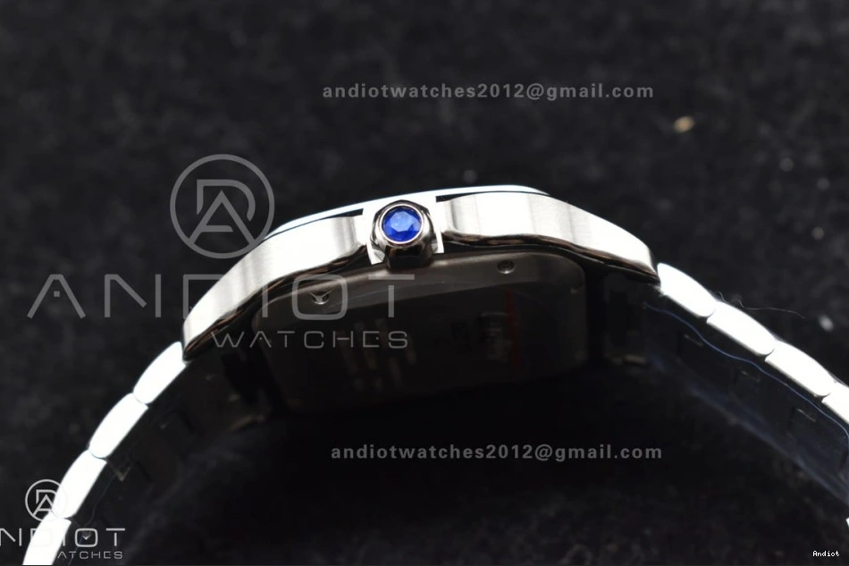 MIYOTA 1:1 Cartier Black Best 40mm on Dial SS Santos Gray Edition 9015 SS de Bezel Bracelet BVF 0401